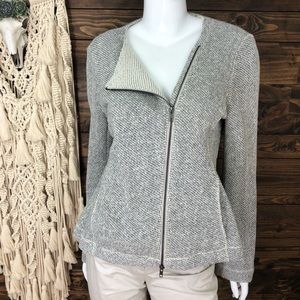 Eileen Fisher‎ | Marl Knit Asymmetrical Zip Sweater